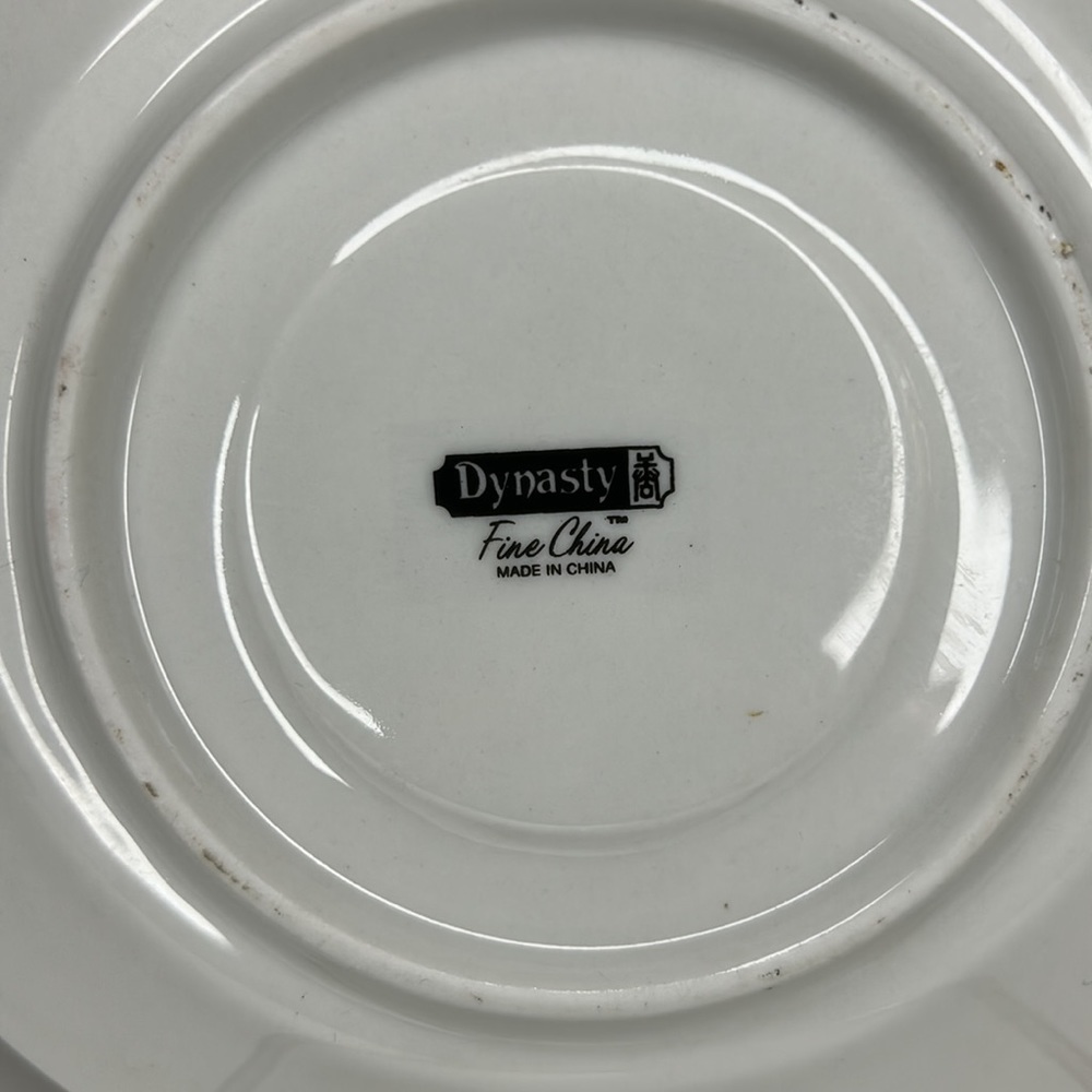 O657 Elegance by Dynasty China 2pc Footed Cup and Saucer Set - Picture 3 of 5